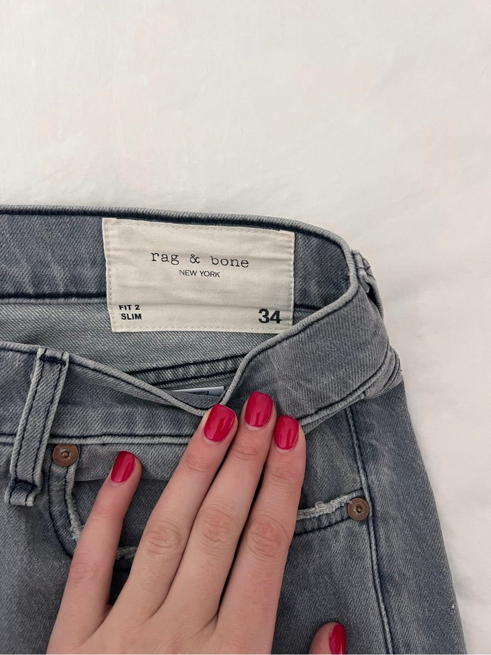 rag & bone Women's Skinny Jeans in Light Gray Wash